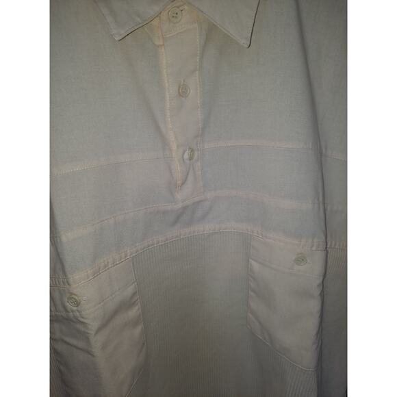 Vintage Palmerland Cream Short Sleeve Ribbed Polo‎ Golf Shirt Size Large - Picture 4 of 7